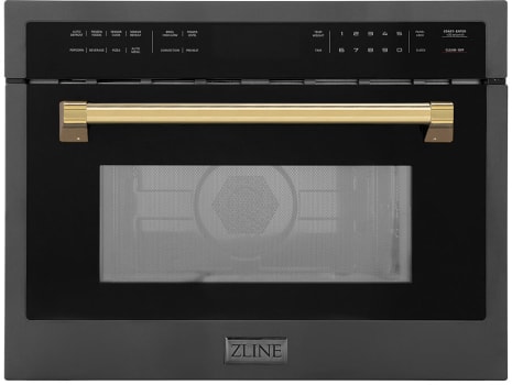 ZLINE MWOZ24BSG 24 Inch Built In Convection Microwave Oven with 1.6 cu. ft. Capacity 10 Power levels LCD Display Stainless Steel Interior Sensor Cooking Rapid Pre Heat Reversible Turntable and Reversi...