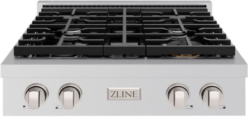 ZLINE Paramount SRT30 - ZLINE 30 in. Paramount Gas Rangetop with 4 Burners and Porcelain Cooktop in Stainless Steel (SRT30) front. 30 Inch Gas Rangetop with 4 Sealed Burners