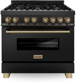ZLINE Autograph Edition RABZ36CB - 36 Inch Autograph Edition Dual Fuel Range with 6 Italian Burners