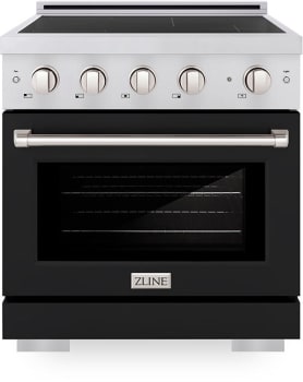 ZLINE SINRBLM30 - ZLINE 30 in. 4.2 cu. ft. Paramount Induction Range with 4 Element Cooktop and Electric Convection Oven in Stainless Steel with Black Matte Door (SINR-BLM-30)