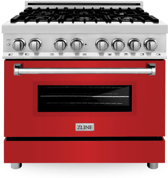 ZLINE RARM36 - 36 Inch Dual Fuel - Gas Range/Electric Oven - Red Matte