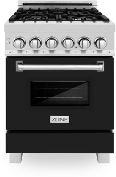 ZLINE RASBLM24 - 24 Inch Freestanding Professional Dual Fuel Range with 4 Sealed Italian Burners