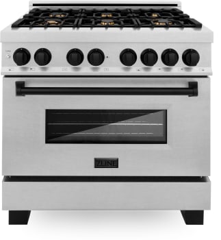 ZLINE Autograph Edition RASZSN36MB - 36 Inch Autograph Edition Dual Fuel Range with 6 Italian Burners