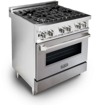 ZLINE RASN30 - 30 Inch Professional Dual Fuel Range with Snow Stainless Door