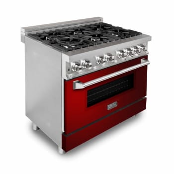 ZLINE RARG36 - 36 Inch Dual Fuel - Gas Range/Electric Oven - Red Gloss