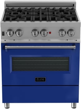 ZLINE RASBG30 - Professional DuraSnow® Dual Fuel Range with Blue Gloss Door