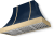 Indigo with Brushed Brass Trim