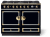 Gloss Black - SS Trim, Polished Brass Accents & Polished Brass Rails