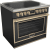 Glossy Black with Brushed Brass Trim
