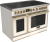 Glossy White with Brushed Brass Trim