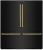 Black Stainless Steel with Polished Gold Handles