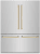 Stainless Steel with Polished Gold Handles