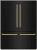 Black Stainless Steel with Polished Gold Handles