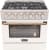 White Oven Door - White Knobs, Gold Handle & Ring / LP