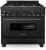 Black Stainless Steel with Brass Burners