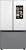 White Glass Top and Family Hub Panels with Matte Gray Glass Bottom Panel