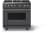 Cast Black with Brushed Brass Trim, Natural Gas