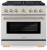 Stainless Steel with Polished Gold Accents