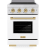 Satin Stainless Steel with White Matte Door and Champagne Bronze Accents