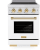 Stainless Steel with White Matte Door and Polished Gold Accents