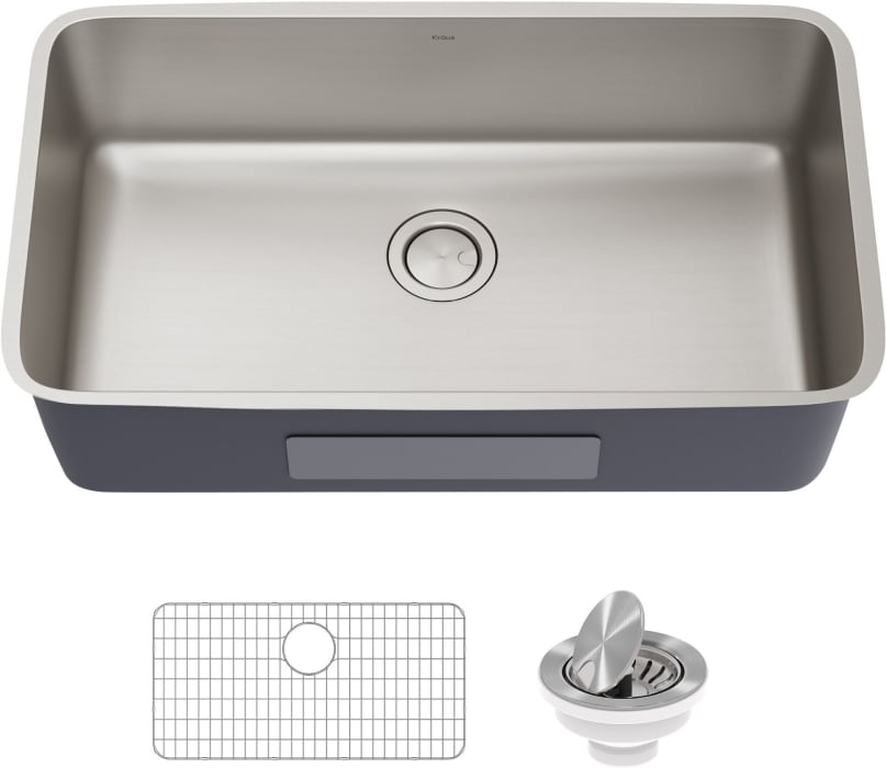 Kraus KA1US33B Undermount Single Bowl Kitchen Sink with Heavy-Duty