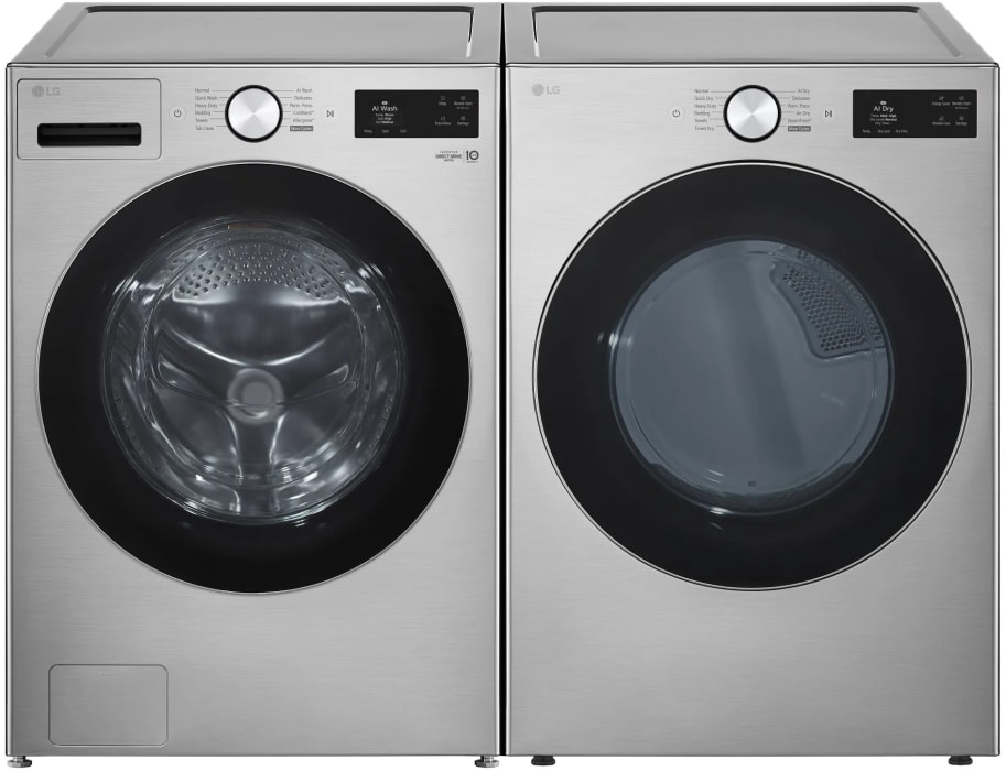 LG LGWADREHVA5800 Side-by-Side Front Load Washer and Electric