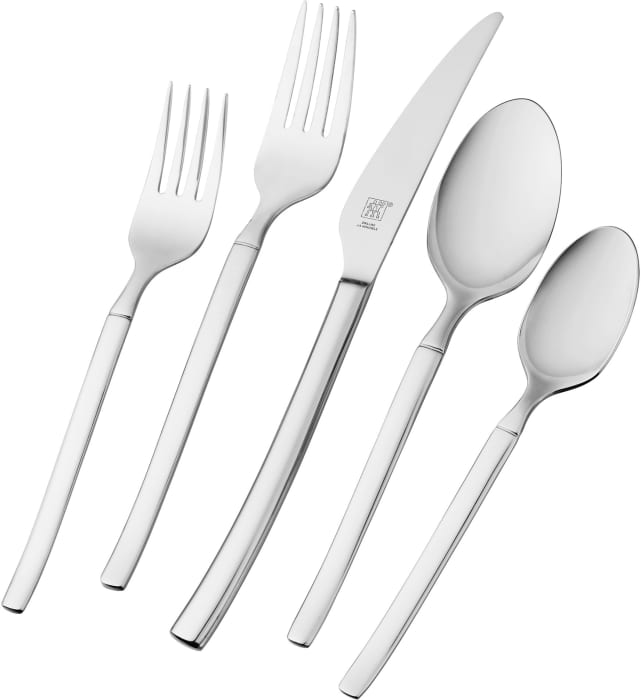 Zwilling J A Henckels 22770345 Opus 45 Piece Stainless Steel Flatware Set With 18 10 Stainless Steel Corrosion Resistant And Dishwasher Safe