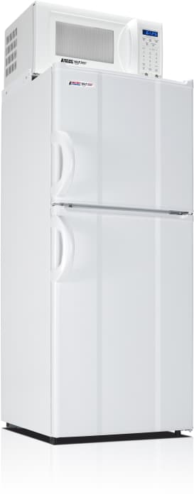Microfridge 48mf47d1w 4 8 Cu Ft Compact Refrigerator With Frost Free Freezer Crisper Drawer 700 Watt Microwave 1st Defense Smoke Sensor Safe Plug Technology And Usb Outlet Charging Station White