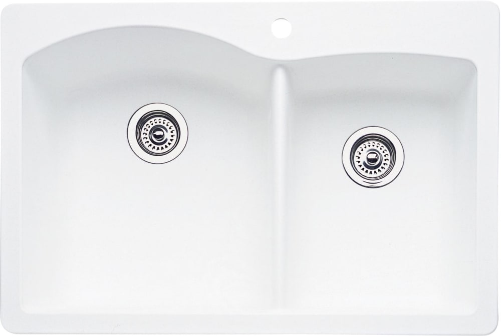 Blanco 440216 33 Inch Drop In Undermount Double Bowl Granite Sink