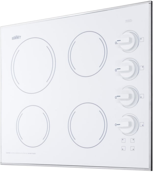 Summit CR425WH 24 Inch Electric Cooktop with 4Burner Radiant Elements