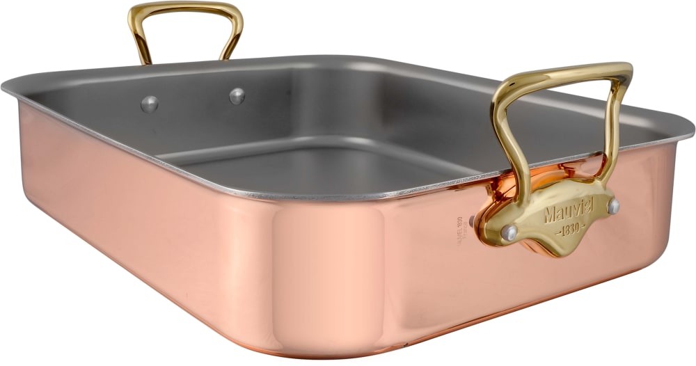 Mauviel 671940 M'150B2 Copper Roasting Pan and Rack with 3-Ply Construction, High Performance and Non-Reactive
