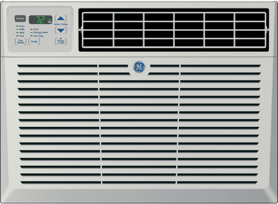 Ge Aem12ar 12 200 Btu Window Air Conditioner With 10 8 Eer R 410a Refrigerant 3 5 Pts Hr Dehumidification 4 Way Air Dishcarge Digital Thermostat And Remote Control