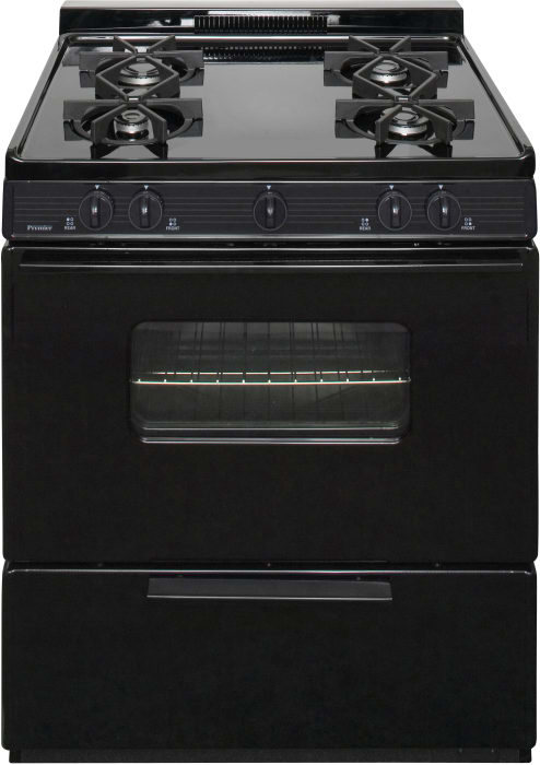 Premier Bmk5x0bp 30 Inch Freestanding Cordless Gas Range With 4 Sealed Burners Battery Spark Ignition 17 000 Btu Oven Burner Oven Door Window Roll Out Broiler Ada Compliant And 1 1 2 Inch Porcelain Backguard Black