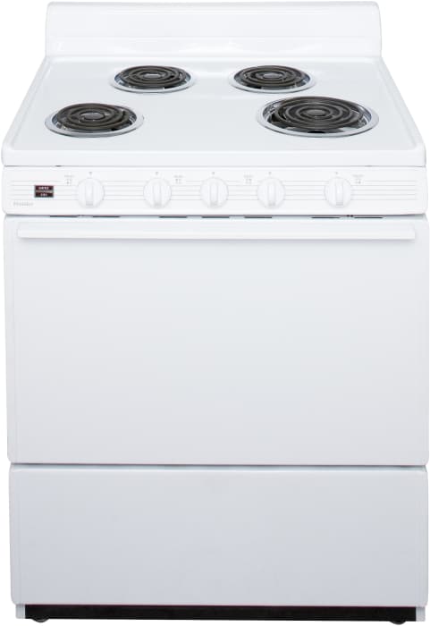 Premier Efk102o 30 Inch Freestanding Electric Range With 4 Coil Elements 3 9 Cu Ft Manual Clean Oven And 4 Inch Porcelain Backguard