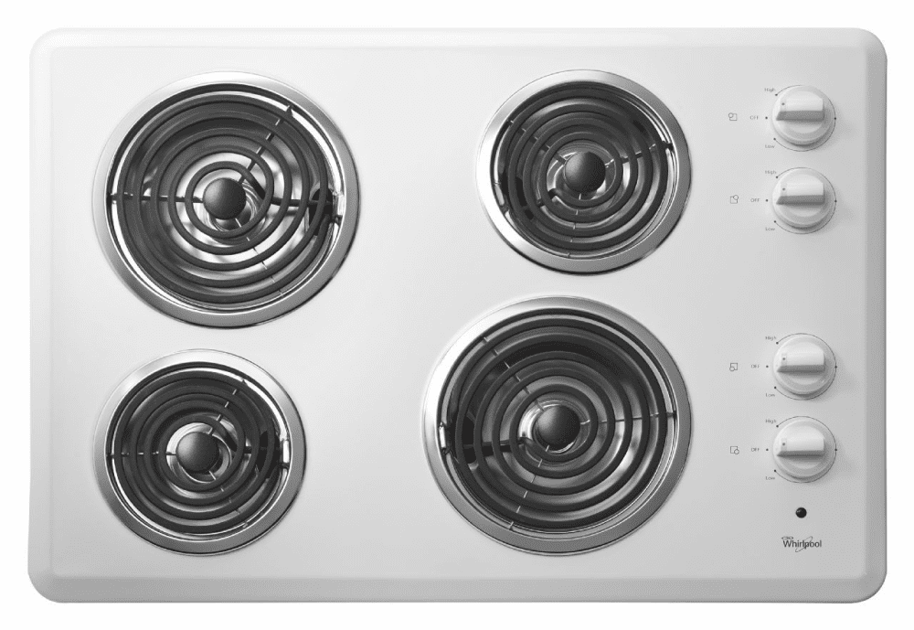 Whirlpool Wcc31430aw 30 Inch Coil Electric Cooktop With 4 Coil