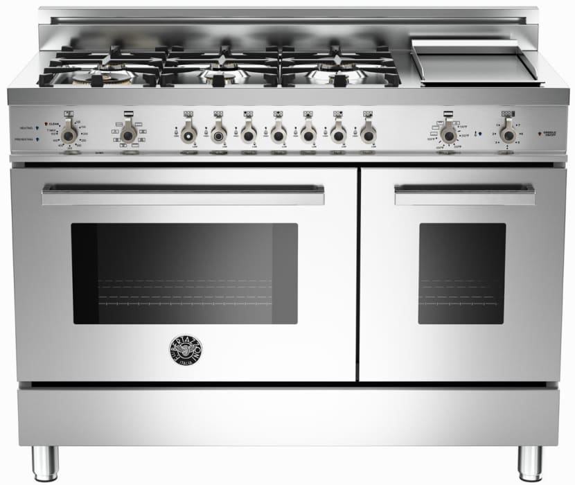 Bertazzoni PRO486GDFSX 48 Inch ProStyle Dual Fuel Range with 6 Sealed