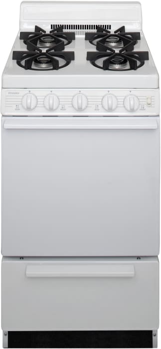 Premier SHK100OP 20 Inch Freestanding Gas Range with 4 Sealed Burners Electronic Ignition 17 000 BTU Oven Burner ADA Compliant and 4 Inch Porcelain Backguard White