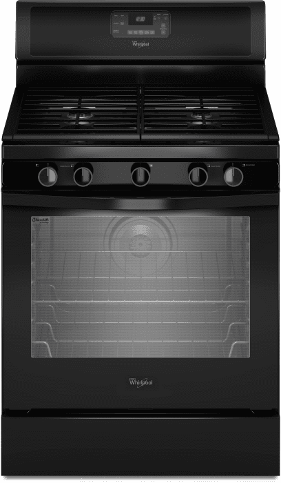 Whirlpool Wfg540h0ab 30 Inch Freestanding Gas Range With 4 Sealed Burners 5 8 Cu Ft Aqualift Self Cleaning Oven Power Burner Timesavor Convection Cooking System And Lower Storage Drawer Black