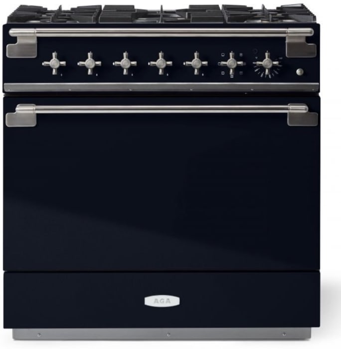 AGA AEL361DFABBLK 36 Inch Dual Fuel Range with 5 Sealed Gas Burners, 6.