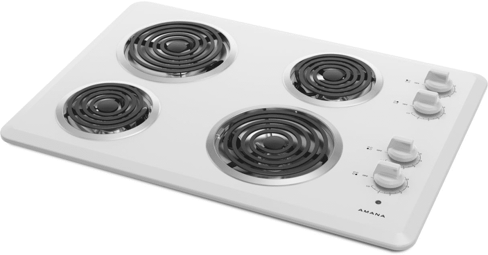 Amana ACC6340KFW 30 Inch Electric Cooktop with 4 Heating Elements