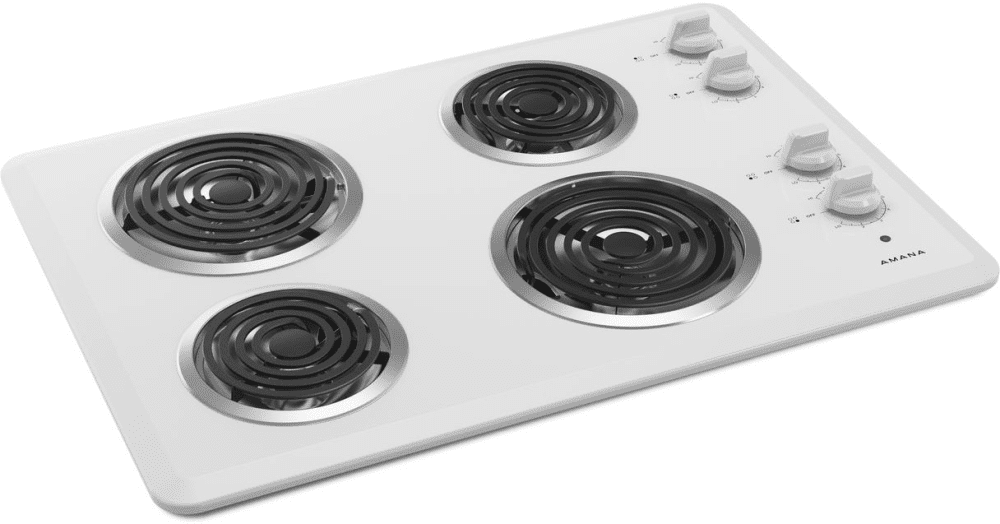 Amana ACC6340KFW 30 Inch Electric Cooktop with 4 Heating Elements