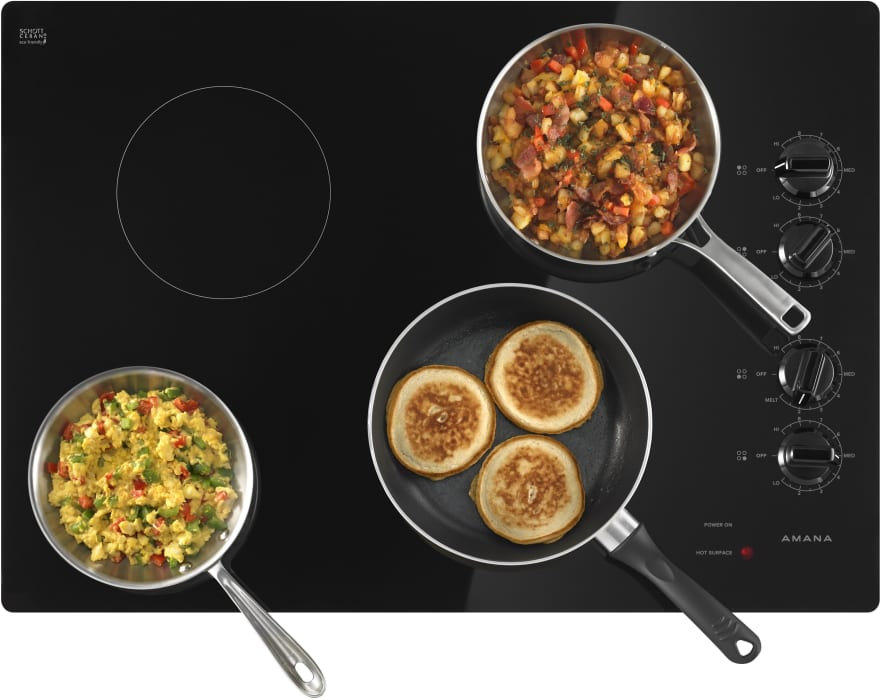 Amana AEC6540KFB 31 Inch Electric Cooktop with 4 Burners, Heating