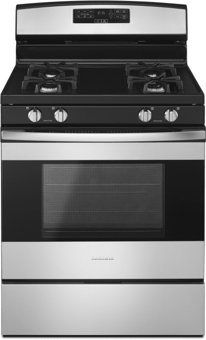 Amana Agr6303mfs 30 Inch Gas Range With Bake Assist Easy Touch Controls Warm Hold 4 Sealed Burners 5 0 Cu Ft Oven Capacity Extra Large Oven Window Oven Lockout Sabbath Mode And Storage Drawer