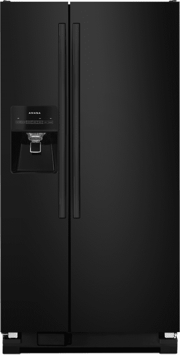 Amana Asi2275frb 33 Inch Side By Side Refrigerator With 21 2 Cu Ft Capacity External Ice And Water Dispenser With Everydrop Filter Adjustable Spillsaver Glass Shelving Gallon Door Storage Humidity Controlled Crisper Drawer And Dairy