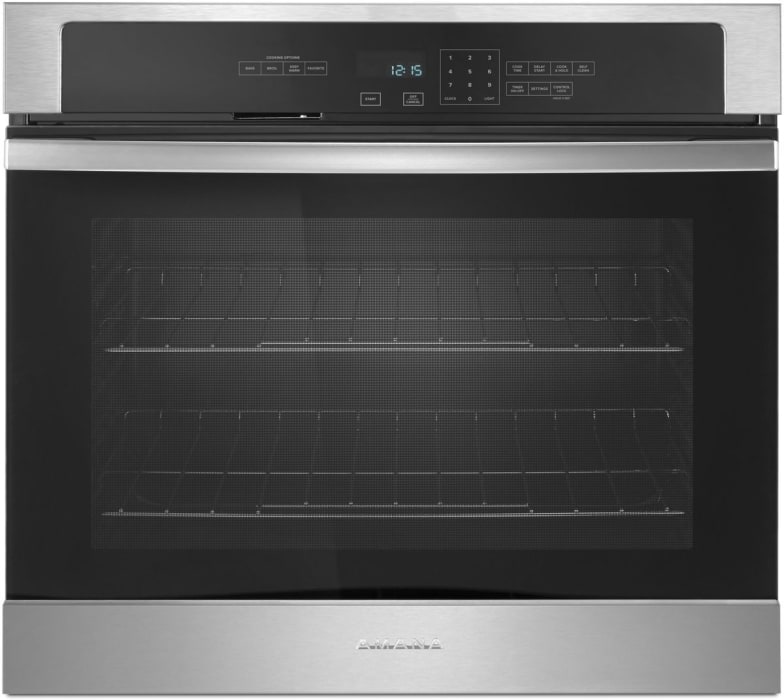 Amana Awo6313sfs 30 Inch Single Electric Wall Oven With 5 Cu Ft Of Capacity Temp Assure Cooking System Hidden Bake Element Incandescent Lighting Fit System Self Cleaning Ada Compliant And Sabbath Mode Stainless