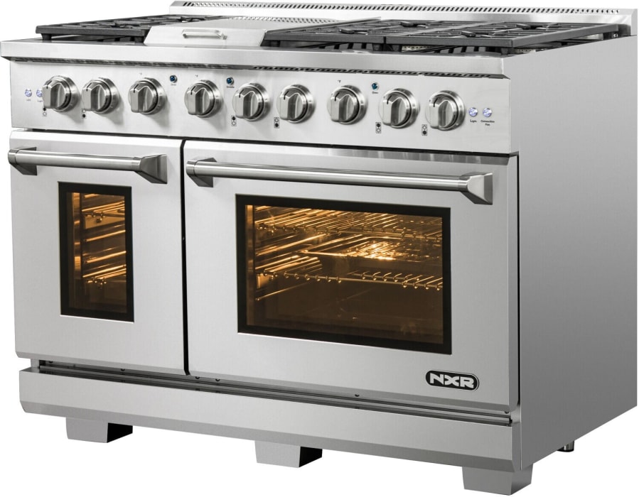 NXR AKD4807 48 Inch Professional Dual Fuel Range with 6 German Tower
