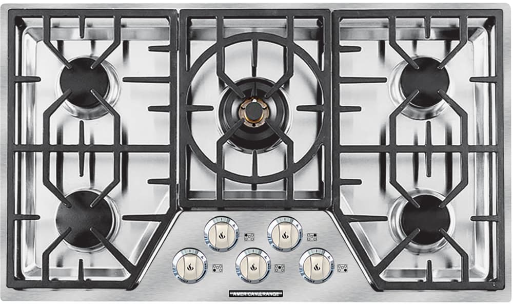 American Range ARDCT365N 36 Inch Gas Cooktop with 5 Sealed Burners