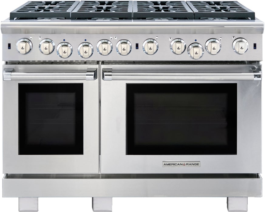 American Range ARR848N 48 Inch Freestanding Professional Gas Range with 8 Sealed Burners, 17,000