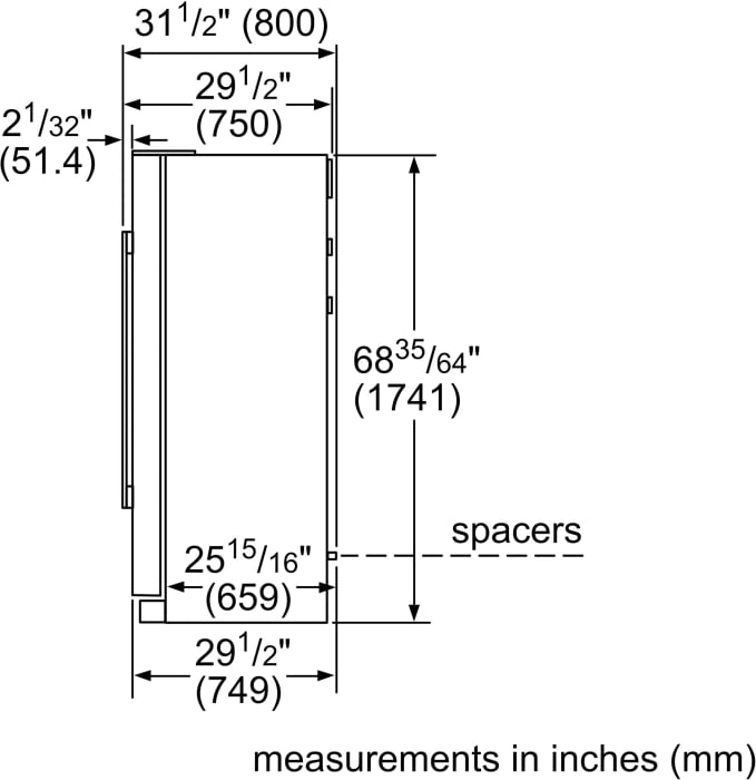 Bosch B20CS30SNS 36 Inch Counter Depth Freestanding Side by Side