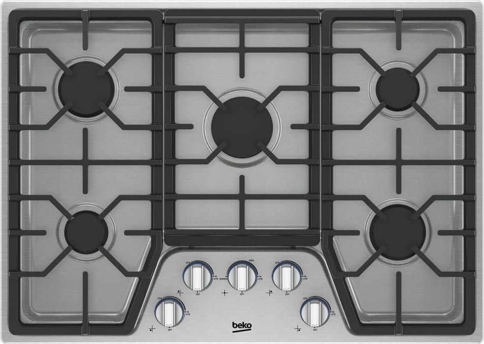 Rally Omgaan gegevens Beko BCTG30500SS 30 Inch Gas Cooktop with 5 Sealed Burners, Continuous  Grates, 18000 BTU Center Burner, Automatic Re-Ignition, Illuminated LED  Control Knobs, Cast Iron Pan Support, and ADA Compliant